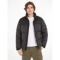 Steppjacke TOMMY HILFIGER "NEW YORK PUFFER JACKET", Herren, Gr. XXL, schwarz, Obermaterial: 100% Nylon, unifarben, casual, Langarm mit Klettverschluss,mit Gummizug, Jacken