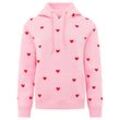 Hoodie ZWILLINGSHERZ ""Hearts"", Damen, Gr. LXL (L/XL), pink, Sweatware, Obermaterial: 50% Baumwolle, 50% Polyester, modisch, regular fit hüftbedeckend, ohne Ausschnitt, Langarm angesetztes Bündchen, Sweatshirts, mit Mini Me Style für Mütter & Töchter