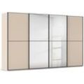 Schwebetürenschrank RAUCH "Kleiderschrank Schrank Garderobe Schlafzimmerschrank SCALE-DUO", beige (champagner, griffleisten schwarz), B:360cm H:223cm T:68cm, Holzwerkstoff, Schränke, edle zweigeteilte Türen, Spiegel und 3 Zierleisten MADE IN GERMANY