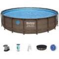 Bestway Power SteelTM Swim Vista SeriesTM 56977 Frame Pool Komplett-Set, rund, ...