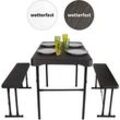 Bierzeltgarnitur 3-tlg. Länge 107 cm Festzeltgarnitur Gartenmöbel Set aus 2 B... Weiß