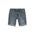 TOM TAILOR Herren TTJOSH Regular Slim Jeans Shorts, blau, Uni, Gr. 28
