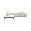 Ecksofa FLEXLUX "Salino, Funktionssofa mit Ottomane, Relaxsofa, Ecksofa", weiß (warm weiß), B:287cm H:88cm T:239cm, Sofas, Sofa mit Arm- und Kopfteil-Verstellungen, Kaltschaum & Stahl-Wellen