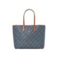 Tragetasche TOMMY HILFIGER "TH MONOPLAY LEATHER TOTE", Damen, Gr. B/H/T: 43cm x 27cm x 14cm, blau (blau, braun), Lederimitat, Leder, bedruckt, Taschen, Damen Schultertasche, Henkeltasche, Shopper mit Allover-Print