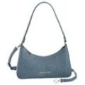 Schultertasche VALENTINO BAGS "Shoulder Bag KELLY", Damen, Gr. B/H/T: 27,5cm x 16,5cm x 4cm, blau (denim), Baumwolle, Taschen, Henkeltasche Umhängetasche Handtasche Damen