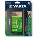 Batterieladegerät Varta LCD Smart Charger, für 4 x Mignon AA/Micro AAA & 1 x USB, 2 Modi, LCD-Anzeige, inkl. 4 Akkus