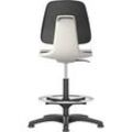 Bimos, Bürostuhl, Arbeitsstuhl Labsit 3, K-Leder weiss Sitzhöhe 520-770 mm