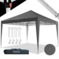 24MOVE® Pavillon Santos 3x3m Pop-Up UV-Schutz 50+ Wasserdicht & winterfest mit Tasche faltbar & stabil, für Camping & Garten Faltpavillon - Partyzelt Grau