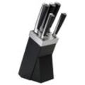 Justinus Messerblock Perfect Cut , Schwarz , Holz, Metall , 6-teilig , 9.5x36x17 cm , Kochen, Küchenmesser, Messersets
