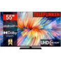 TELEFUNKEN LED-Fernseher, E (A-G), schwarz, 55, Fernseher, Dolby Atmos,USB-Recording