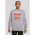 Kapuzenpullover F4NT4STIC "Silent Night Holy Night Weihnachten", Herren, Gr. 4XL, grau (erdgrau), Obermaterial: 50% Baumwolle, 50% Polyester, casual, relaxed fit, Rundhals, Langarm, Pullover Hoodie Sweatshirt, Print