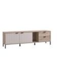 Lowboard HOME AFFAIRE "Vandea TV-Lowboard, TV-Schrank, TV-Ständer, modernes Design", grau (grau eiche, kaschmir), B:182,5cm H:54,5cm T:40cm, FSC-zertifizierter Holzwerkstoff, Sideboards, Kommode im Trendfarben, Front in 3D-Optik