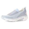 Slip-On Sneaker GABOR ROLLINGSOFT, Damen, Gr. 40, weiß (hellblau, weiß), Textil, Kalbsleder, meliert, sportlich, Schuhe Sneaker, Freizeitschuh, Halbschuh, Slipper mit Gummizug für guten Sitz