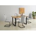 Esstisch HELA "GISELLE Baumkantentisch, Küchentisch, TOPSELLER OTTOs Choice", beige (natur, schwarz, wildeiche), B:140cm H:76cm T:90cm, Tische, Kufengestell Metall, Industrial Design, 140 - 200 cm Breite, 2 Farben