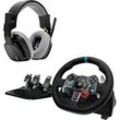 LOGITECH G29 Driving Force Rennlenkrad und Bodenpedale für PS5, PS4, PC, Mac + Astro A10 Gen 1 Gaming Headset Kabelgebundenes