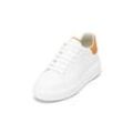 Sneaker MARC O'POLO "aus Rindleder", Damen, Gr. 36, orange (weiß, orange), Obermaterial: 100% Leder, unifarben, Schuhe