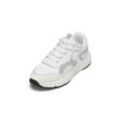 Sneaker MARC O'POLO "aus Rindleder und Mesh", Damen, Gr. 36, weiß (weiß, silber), Obermaterial: 95% Leder (Rind), 5% Polyamid, unifarben, Schuhe