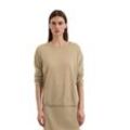 Strickpullover MARC O'POLO "aus Organic Cotton-Mix", Damen, Gr. L, beige (summer sand), Obermaterial: 90% Baumwolle, 10% Polyamid, unifarben, casual, Rundhals, Langarm, Pullover