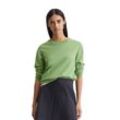 Strickpullover MARC O'POLO DENIM "aus Soft Cotton Stretch", Damen, Gr. S, grün (herbal garden), Obermaterial: 58% Baumwolle, 25% Polyamid, 17% Polyester, unifarben, casual, Rundhals, Langarm, Pullover