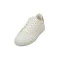 Sneaker MARC O'POLO "aus hochwertigem Rindleder", Damen, Gr. 36, weiß cotton, dry sand, Obermaterial: 100% Leder, unifarben, Schuhe