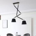 Lucande Deckenlampe Marvaine schwarz/goldfarben, Textil, E27