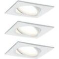 Paulmann Nova Coin Plus Flache Einbauleuchte, Einbaustrahler dimmbar IP23, schwenkbar, Weiß, 3er-Set