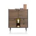 XOOON Fresno Highboard Eiche/Metall 3 Türen,2 Schubladen 120x135 cm