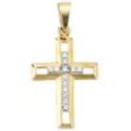 Kreuz-Anhänger JOBO "Anhänger Kreuz", gold (gelbgold 333), Schmuckanhänger, Damen, Gelbgold 333, 333 Gold mit Zirkonia