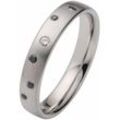 Trauring FIRETTI "Schmuck Geschenk Hochzeit Ehering "LIEBE"" Gr. 17, silber (silberfarben), Fingerringe, 17, 0,07 ct SI = kleine Einschlüsse mit Brillanten, Silber 925 (Sterlingsilber), 4mm, Made in Germany, wahlweise mit oder ohne Brillanten