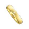 Trauring FIRETTI "Schmuck Geschenk Gold 375 Hochzeit Ehering Trauring "LIEBE"" Gr. 16,5, gold (gelbgoldfarben), Fingerringe, 16,5, 0,0075 ct SI = kleine Einschlüsse mit Brillant, Gelbgold 585, 4mm, Made in Germany, wahlweise mit oder ohne Brillant