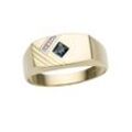 Diamantring FIRETTI "Schmuck Geschenk Gold 585 Damenring Verlobungsring Goldring" Gr. 20, blau (gelbgoldfarben, dunkelblau, dunkelblau), Fingerringe, Herren, 20, 0,005 ct P2 = erkennbare Einschlüsse, Gelbgold 585-Diamanten, 4mm, Gelbgold 585, Diamanten, mit Saphir - mit Brillant