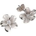 Paar Ohrstecker FIRETTI "Schmuck Geschenk Silber 925 Ohrschmuck Blume/Blüte", silber (silberfarben, kristallweiß), Ohrringe, Damen, Silber 925 (Sterlingsilber), mit Zirkonia (synth.)