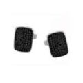 Paar Ohrstecker FIRETTI "Schmuck Geschenk Silber 925 Ohrschmuck Dog Tag Glitzer", silber (silberfarben, schwarz, schwarz), Ohrringe, Damen, Silber 925 (Sterlingsilber), mit Zirkonia (synth.)