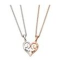 Schmuckset FIRETTI "Multipack Schmuck Geschenk Halsketten LIEBE", rosa (edelstahlfarben, roségoldfarben, weiß), Schmuck-Sets, Edelstahl, mit Zirkonia (synth.)