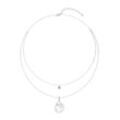 Kette mit Anhänger FIRETTI "Schmuck Geschenk, Halskette Perle mehrreihig", grün (silberfarben, grün, weiß), Halsketten, Damen, Silber 925 (Sterlingsilber)-Perlen, L: 50cm, Silber 925 (Sterlingsilber), Perlen, Made in Germany - mit Edelstein - mit Süßwasserzuchtperle