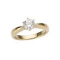 Solitärring FIRETTI "Schmuck Geschenk Gold 750 Damenring Verlobungsring Goldring Solitär" Gr. 18, gold (gelbgoldfarben), Fingerringe, Damen, 18, 1 ct P2 = erkennbare Einschlüsse, Gelbgold 750-Diamanten, Gelbgold 750, Diamanten, mit Brillant