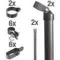Alberts Zaunanschluss-Set für Wellengittertore Einbetonieren, Ø 60 mm, 1,00 m H, Anthrazit-metallic