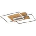 Waldwelt Led-Deckenleuchte Panama , Beige , Holz, Metall , Eiche , massiv , warmweiß, kaltweiß , 42x7x50 cm , Made in Germany , Farbtemperaturwechsler