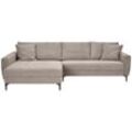 Xora Ecksofa , Hellgrau , Textil , 3-Sitzer , Füllung: Schaumstoff , Ottomane links , 283x174 cm , Stoffauswahl, seitenverkehrt erhältlich ,