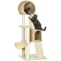 PawHut Kratzbaum Spanplatte, Plüsch (100% Polyester), Sisal