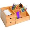 HOMCOM Schreibtisch-Organiser Bambus
