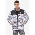 Winterjacke CIPO & BAXX "Winterjacke", Herren, Gr. M, grau, 100% Polyester, bedruckt, casual, regular fit normal, Langarm, Jacken, mit Allover-Muster