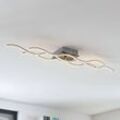 Lindby LED-Deckenleuchte Safia, 99 cm, nickelfarben, dimmbar