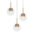 kdln LED-Hängelampe Dew, messingfarben, 3-flammig, Ø 25 cm