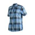 Outdoorbluse MAIER SPORTS "Kendra S/S W", Damen, Gr. 36, blau, 97% Polyester, 3% Elasthan, Kurzarm, Blusen, Damen Kurzarmbluse, pflegeleichte Karobluse