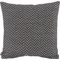 Dekokissen H.O.C.K. "Zircono", schwarz (schwarz, ethnomuster, jaquard, struktur), B:50cm H:10cm L:50cm, Polyacryl, Dekokissen_Sitzkissen_Kissenhüllen, mit Ethnomuster, Kissenhülle mit Füllung, 1 Stück