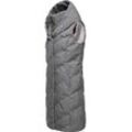 Steppweste RAGWEAR "Natalka Vest", Damen, Gr. XL (42), grau, Außenmaterial: 100% Polyester, Innenfutter: 100% Polyester, Wattierung: 100% Polyester, Basic, gerade knielang, Westen, stylische, gesteppte Winterweste mit gefütterter Kapuze