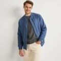 Twill-Bomberjacke im College-Look, Herren,  Blau, Baumwolle, by Lands' End