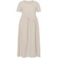 Kleid Rundhals-Ausschnitt Anna Aura beige, 46