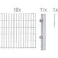 Alberts Komplettset Doppelstabmattenzaun, Feuerverzinkt, Mattenbreite 2 m, 100 cm hoch, 20 m lang